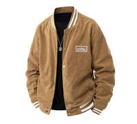 ZDSUHYIW Chaqueta bomber de pana para hombre, chaqueta vintage universitaria con botones, sudadera Y2K Fashion 90, Aestetic, adolescentes, jóvenes, primavera, otoño, entretiempo, ropa urbana, chaqueta