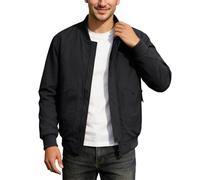 ZDSUHYIW Chaqueta bomber para hombre, chaqueta ligera de entretiempo, chaqueta cortavientos, cuello alto, chaqueta de béisbol, con bolsillos con cremallera, chaqueta táctica, chaqueta de aviador