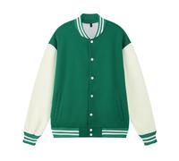 ZDSUHYIW Chaqueta bomber para hombre, chaqueta para hombre, chaqueta universitaria, chaqueta de béisbol de patchwork, cuello alto, chaqueta de entretiempo, chaqueta de entretiempo, chaqueta de