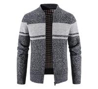 ZDSUHYIW Chaqueta de punto para hombre, de lana, forro polar, con forro, chaqueta de invierno, chaqueta de invierno, chaqueta para el tiempo libre, chaqueta de forro polar, cárdigans de punto grueso