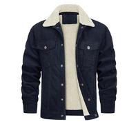 ZDSUHYIW Chaqueta de trabajo de invierno para hombre, chaqueta de forro polar, chaqueta de pana con cuello alto, resistente al viento, chaqueta informal con forro, chaqueta de campo, chaqueta de