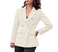 ZDSUHYIW Chaqueta elegante para mujer, vestida, manga larga, moderna, para el tiempo libre, para el trabajo, informal, cómoda, elegante, informal, transpirable, de un solo tamaño, básica, con bolsillo