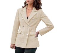 ZDSUHYIW Chaqueta elegante para mujer, vestida, manga larga, moderna, para el tiempo libre, para el trabajo, informal, cómoda, elegante, informal, transpirable, de un solo tamaño, básica, con bolsillo