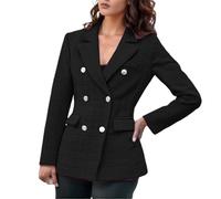 ZDSUHYIW Chaqueta elegante para mujer, vestida, manga larga, moderna, para el tiempo libre, para el trabajo, informal, cómoda, elegante, informal, transpirable, de un solo tamaño, básica, con bolsillo