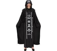 ZDSUHYIW Disfraz de Ritual de Artes Oscuras Negro Con Capucha y Cinturón Túnica de Mago Disfraz de Halloween Cosplay Disfraces Para Adultos Ropa Medieval Hombres Ropa Vintage Vampiro
