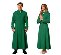 ZDSUHYIW Disfraz de sotana para adultos, sacerdote toga clero púlpito cómodo elegante ocio festivo transpirable tallas grandes Vestment pastor iglesia negro rojo blanco