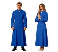 ZDSUHYIW Disfraz de sotana para adultos, sacerdote toga clero púlpito cómodo elegante ocio festivo transpirable tallas grandes Vestment pastor iglesia negro rojo blanco