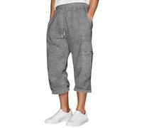 ZDSUHYIW Pantalones 3/4 para hombre, holgados, pantalones de entrenamiento, ropa deportiva, ligeros, transpirables, pantalones deportivos para hombre, pantalones de yoga, pantalones clásicos con