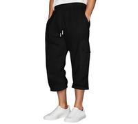 ZDSUHYIW Pantalones 3/4 para hombre, holgados, pantalones de entrenamiento, ropa deportiva, ligeros, transpirables, pantalones deportivos para hombre, pantalones de yoga, pantalones clásicos con