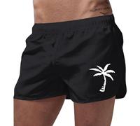 ZDSUHYIW Pantalones cortos de playa para hombre, transpirables, pantalones de natación, pantalones de deporte, pantalones cortos de verano, pantalones cortos para correr, cintura elástica, color liso