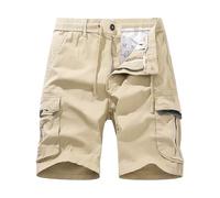 ZDSUHYIW Pantalones cortos para hombre de algodón, pantalones cargo para exteriores, pantalones cortos de trabajo con bolsillos, pantalones de algodón, pantalones de trabajo, pantalones cargo ligeros