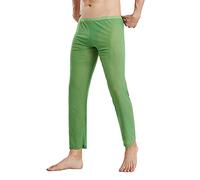 ZDSUHYIW Pantalones de malla para hombre, mallas transparentes para hombre, mallas largas, de nailon, transparentes, largas, mallas largas, pantalones de hombre, verde, L