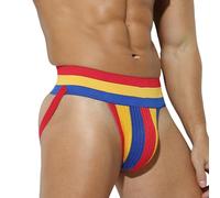 ZDSUHYIW Rainbow Slip Herren String Tanga Männer Sexy Gay LGBTQ Calzoncillos Hombres Transpirable Suave Ropa Interior Stretch Sportslip Erótica Underwear Rainbow Flag Tangaslip, multicolor, M