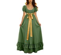 ZDSUHYIW Regency Jane Austen - Vestido de fiesta de estilo victoriano para mujer, verde, S