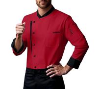ZDSUHYIW Ropa de trabajo para hombre, de algodón, disfraz de chef, chaqueta de chef para carnaval, cosplay, fiesta, chaqueta de cocinero profesional, carnicero sádico, chef de cocina, juego de cocina