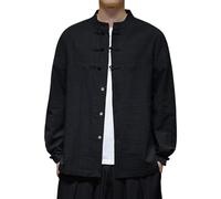 ZDSUHYIW Ropa tradicional china para hombre algodón y lino zen meditación traje tang chaqueta de cáñamo abrigo traje de artes marciales Tai Chi uniforme retro de moda casual camisa de manga larga