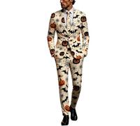 ZDSUHYIW Traje de Halloween para hombre, traje sangriento, corte ajustado, moderno, 2 piezas, corte normal, elástico, Beuqem, traje de boda, traje de sakko, pantalones, trajes de esmoquin, traje de