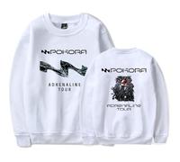 ZDSYDJX M. Pokora Adrenaline Tour Sudadera con Capucha, a la Moda Regalo para Fanáticos De La Música,Blanca,M