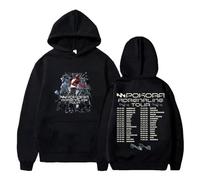 ZDSYDJX M. Pokora Adrenaline Tour Sudadera con Capucha, a la Moda Regalo para Fanáticos De La Música,Negro,XXS