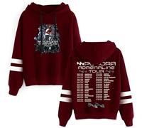 ZDSYDJX M. Pokora Adrenaline Tour Sudadera con Capucha, a la Moda Regalo para Fanáticos De La Música,Rojo,3XL