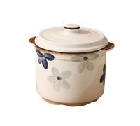 ZDUD Ceramic Soup Bowl with Lid,Onion Soup Bowl and Lid, Japanese with Inner, Multifunctional with, Dessert Cup with Handles for Kitchen(500ml)