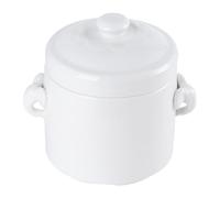 ZDUD Ceramic Soup Bowl with Lid, Stew Pot, for braised Food, Dessert Bowl, Soup Tureen with Lid, Instant Noodle, Steamed Egg, Double Handle(620ml)
