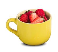 ZDUD Cuenco de cerámica, tazón for sopa, taza for con asa, for desayuno for helado, postre, pequeño, for, apto for microondas. Rosa. 15 x 11,5 9 cm, 650 ml