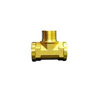 ZDVHOMCB 1/8" 1/4" 3/8" 1/2" 3/4" 1" Male Female Thread Brass Elbow End Cap Nipple tee Pipe Fitting Coupler Connector (tee -(F-M-F),1/2")
