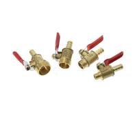 ZDVHOMCB 1pc Brass 6/8/10/12mm Red Lever Handle Ball Valve Hose 1/4" 3/8" 1/2" Male Thread Connector Pipe Fitting Coupler (1/2",8mm