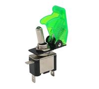 ZDVHOMCB Auto Car Boat Truck Illuminated Led Toggle Switch with Aircraft Up Cover Guard Red Blue Green Yellow White 12V20A(Transparent Green) ZDVHOMCB