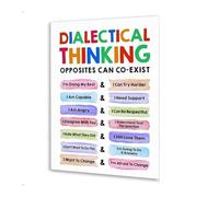 ZDVHOMCB Counselor Office Decor, Dialectical Thinking Inspirational Canvas Art for Mental Health Professionals, Therapist Gift Idea Unframed,16x24inch(40x60cm)