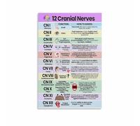 ZDVHOMCB Cranial Nerves Nursing Poster, Quick Reference Chart for Students & Practitioners, Canvas Wall Art for Clinic, Hospital, Classroom, Gift for Nurses Framed,12x18inch(30x45cm)