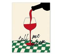 ZDVHOMCB Modern Bar Cart Decor, Tell Me When Retro Funny Poster, Wine Wall Art Canvas for Mid Century Kitchen Unframed,08x12inch(20x30cm)