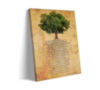 ZDVHOMCB Nature Themed Motivational Poster - Vintage Oak Tree Poetry and Quote, Wall Art Print for Home Decor in Living Room or Bedroom Framed,16x24inch(40x60cm)
