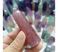 ZDVHOMCB Strawberry Stone Little Column Crystal Ore Home Office Decoration Craft Gifts 70-90mm Ornaments (Size : 5pcs)