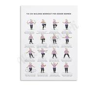 ZDVHOMCB Tai Chi Walking Workout Chart Women's Exercise Routine Guide Fitness Training Poster for Home Studio Gym Decor 8 X 12 in