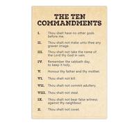 ZDVHOMCB The Ten Commandments Scripture Wall Art, King James Version Bible Verse Print, Framed Religious Decor for Christian Home, Church, Office Unframed,08x12inch(20x30cm)