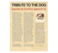 ZDVHOMCB Vintage Style Dog Lover Poster - Famous Ode to the Faithful Dog, Unconditional Love Quote on Canvas, Rustic Home Decor for Family Room or Study Framed,12x18inch(30x45cm)