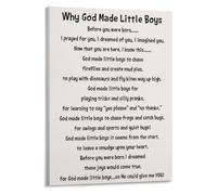 ZDVHOMCB Wall Art for Parents of Boys: Why God Made Little Boys Inspirational Poster - Canvas Print Nursery Decor, Boy's Bedroom Art, Sentimental Gift Unframed,16x24inch(40x60cm)