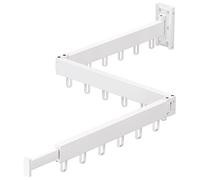 ZdwCyl Estante de Secado de Ropa, Estante de Secado de lavandería, Montaje en Pared, Ahorro de Espacio, retráctil, Plegable (Triple), Estante de Secado de Ropa de Color Blanco (Anillo)