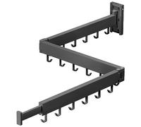 ZdwCyl Estante de Secado de Ropa, Estante de Secado de lavandería, Soporte de Pared, Estante de Ropa ahorrador de Espacio, retráctil, Plegable (Triple), para balcón, lavandería, baño, Color Gris