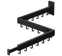 ZdwCyl Tendedero de Ropa montado en la Pared para lavandería, Ahorro de Espacio, Estante retráctil para lavandería, Plegable (3 Pines), Revestimiento arenoso 3z-b01