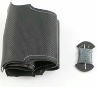 Zdwpan Negro Coser a Mano Cuero Funda Volante para Audi A1 8X A2 A3 Q3 Q5 Q2 A4 A5 A6 Funda de Volante de Microfibra Transpirable con Agujero