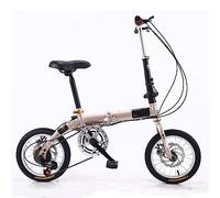 ZDXC Bicicleta Plegable de 14 Pulgadas, Bicicleta Compacta Portátil para Estudiantes de 5 Velocidades, Bicicleta Urbana Ligera para Hombres, Mujeres, Niños, 4 Colores