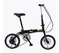 ZDXC Bicicleta Plegable de 14 Pulgadas, Bicicleta Compacta Portátil para Estudiantes de 5 Velocidades, Bicicleta Urbana Ligera para Hombres, Mujeres, Niños, 4 Colores