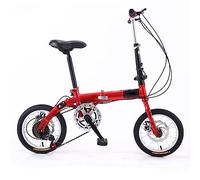 ZDXC Bicicleta Plegable de 14 Pulgadas, Bicicleta Compacta Portátil para Estudiantes de 5 Velocidades, Bicicleta Urbana Ligera para Hombres, Mujeres, Niños, 4 Colores