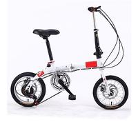 ZDXC Bicicleta Plegable de 14 Pulgadas, Bicicleta Compacta Portátil para Estudiantes de 5 Velocidades, Bicicleta Urbana Ligera para Hombres, Mujeres, Niños, 4 Colores