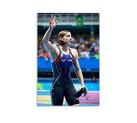 ZDXTYH Katie Ledecky- Impresiones decorativas estéticas modernas para dormitorio, sala de estar, oficina con lienzo resistente a la decoloración, 40 x 60 cm, Katie Ledecky