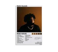 ZDXTYH Rod Wave Nostalgia - Impresión estética moderna para dormitorio, sala de estar, oficina con lienzo resistente a la decoloración, 60 x 90 cm, nostalgia de ondas
