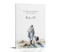 ZDXTYH The Lord Is My Shepherd- Impresión estética moderna para dormitorio, sala de estar, oficina con lienzo resistente a la decoloración, 50 x 75 cm, The Lord Is My Shepherd